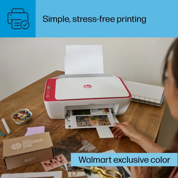 HP DeskJet 2842e (Red) Wireless All-in-One Color Inkjet Printer, Scanner, Copier, 3 Mos. FREE Ink - Image 4