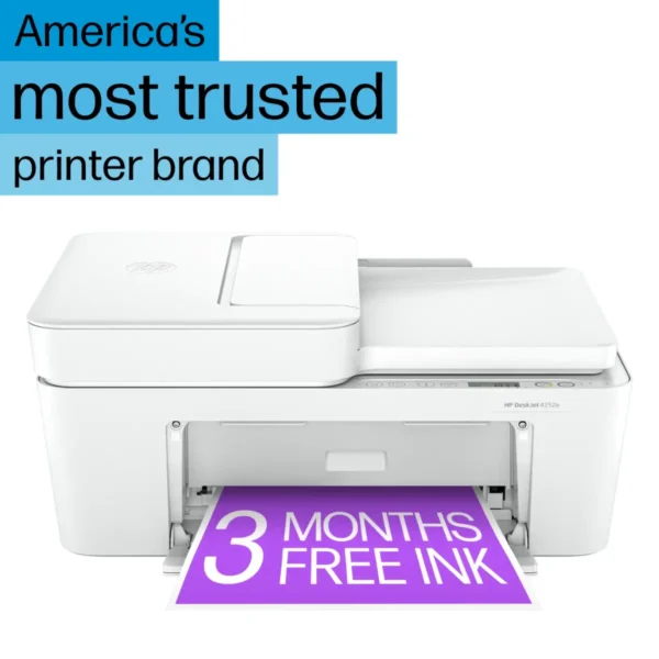 HP DeskJet 4252e Wireless All-in-One Color Inkjet Printer, Scanner, Copier, 3 Months Free Ink - Image 4