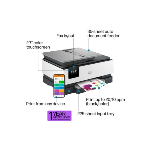 HP OfficeJet Pro 8139e Wireless All-in-One Color Inkjet Printer - Image 2