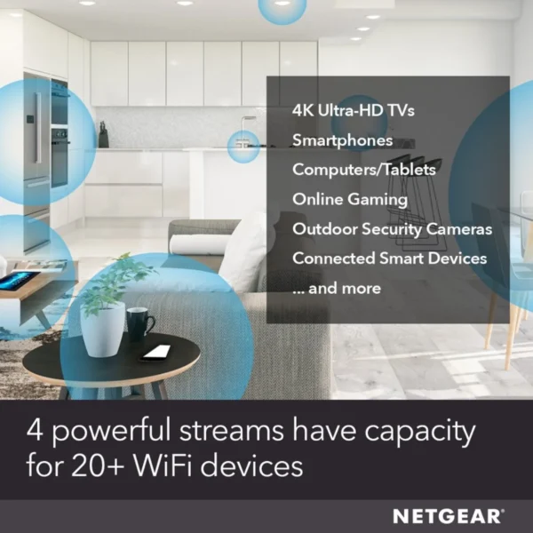 NETGEAR - EAX20 AX1800 Wi-Fi 6 Mesh Desktop Range Extender and Signal Booster - Black - Image 4