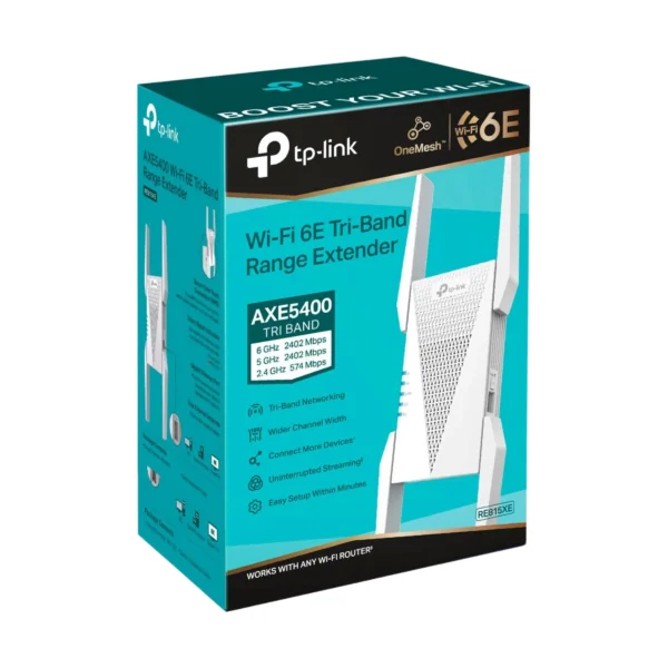 TP-Link - AXE5400 Tri-Band Mesh Wi-Fi 6E Range Extender - White - Image 4