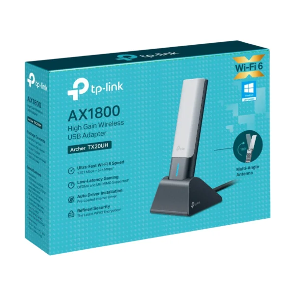 TP-Link - Archer TX20UH AX1800 Dual-Band Wi-Fi 6 USB 3.0 Adapter - Space Gray - Image 3
