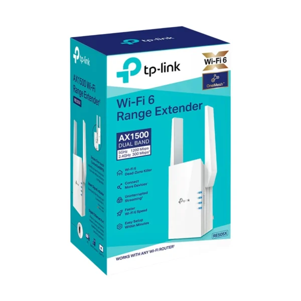 TP-Link - TP- Link RE505X AX1500 Wi-Fi 6 Range Extender - White - Image 2