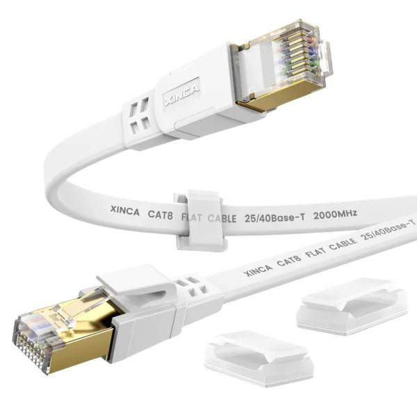 XINCA Cat8 Ethernet Cable Extra Long lnternet Network Flat Cable 50ft